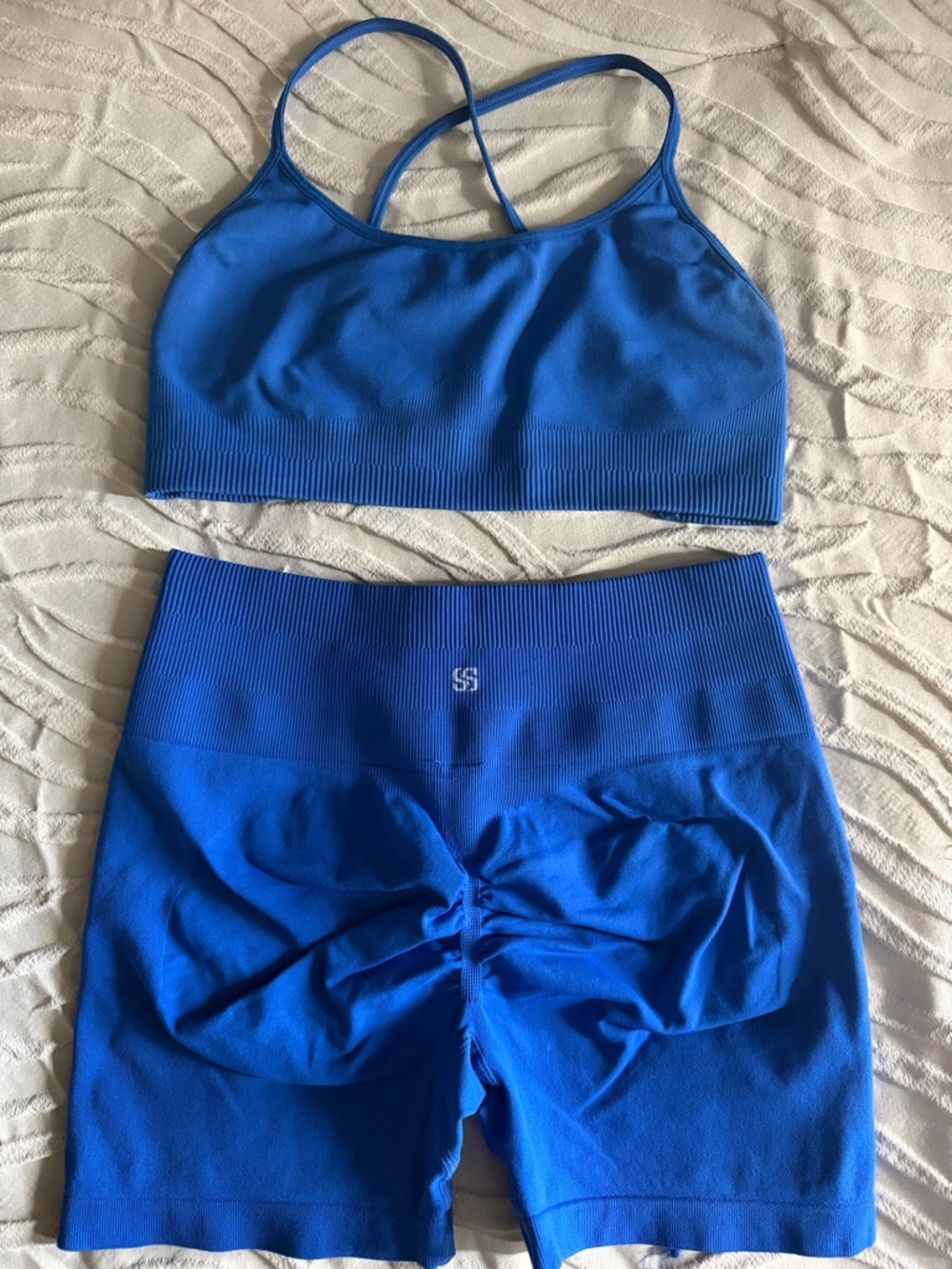 Seamless Royal Blue Athletic Shorts - Women